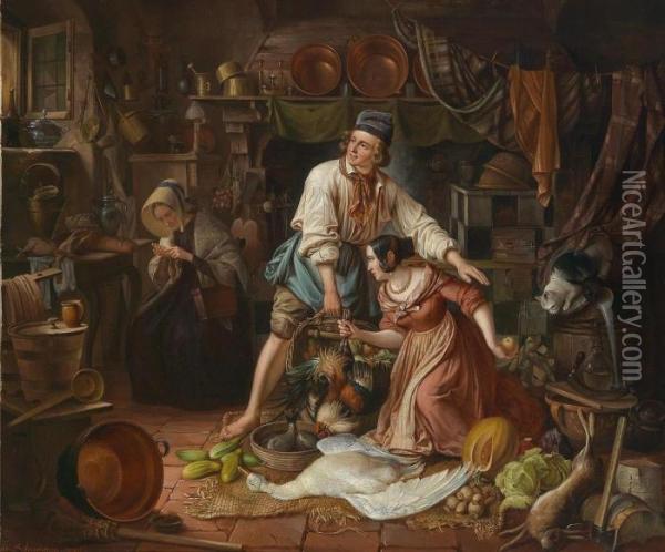 Kitchen Still Life Oil Painting - Wilhelm Schumann