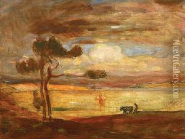 Allegoric Landscape Oil Painting - Simonidy Mihail