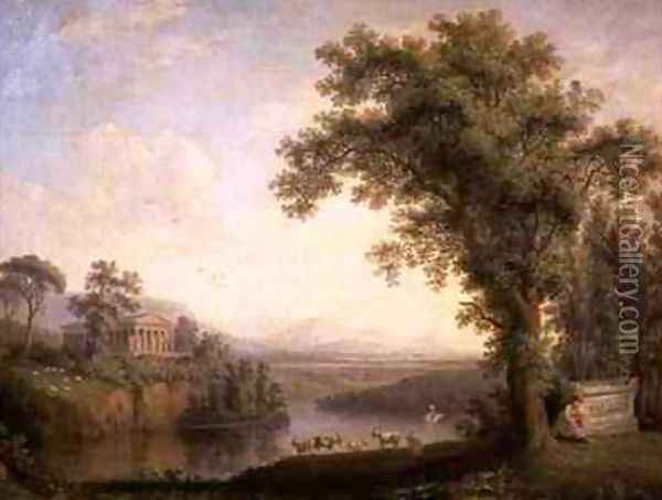 Antique Landscape with Phaetons Tomb Oil Painting - Jakob Philippe Hackert
