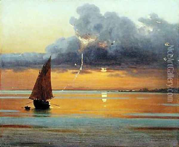 Sunset in the Crimea Oil Painting - Johann Koler