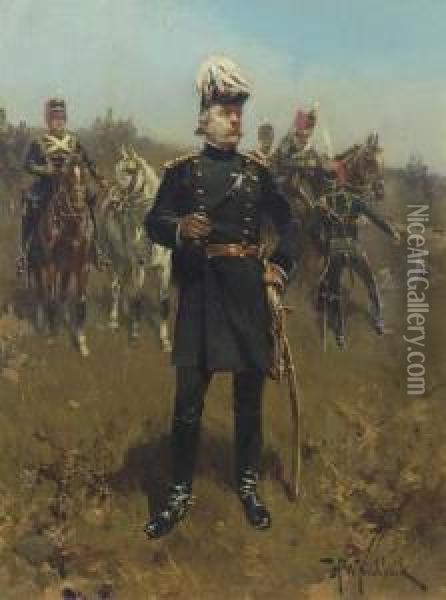 Troop Of Horse Artillery: Gele Rijders Oil Painting - Hermanus Willem Koekkoek