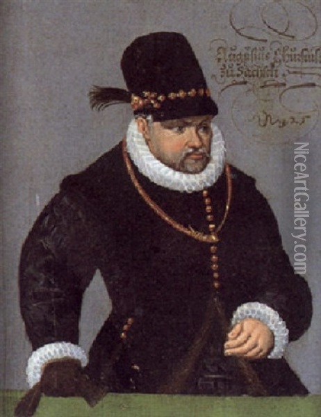 Bildnis Des Kurfursten August Von Sachsen Oil Painting - Lucas Cranach the Younger