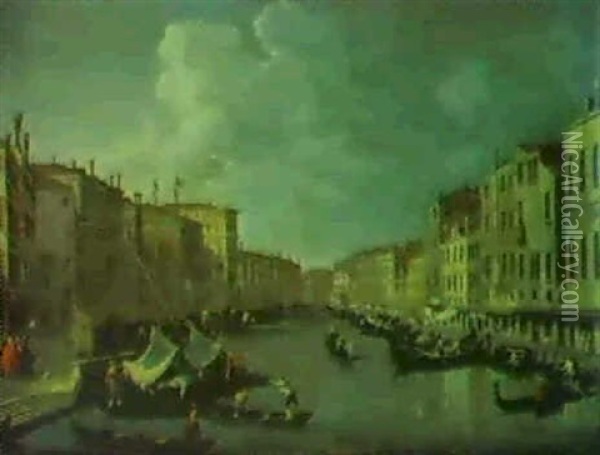 Venice, The Grand Canal Oil Painting - Giovanni Richter