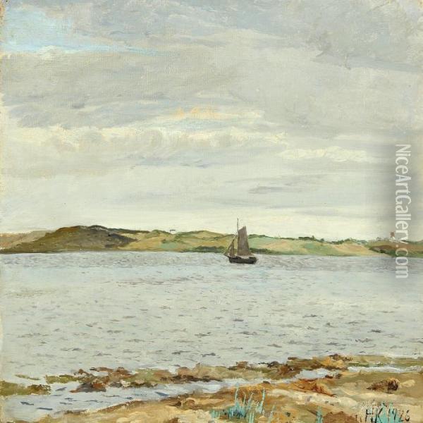 Lundo - Limfjorden Oil Painting - Hans Knudsen
