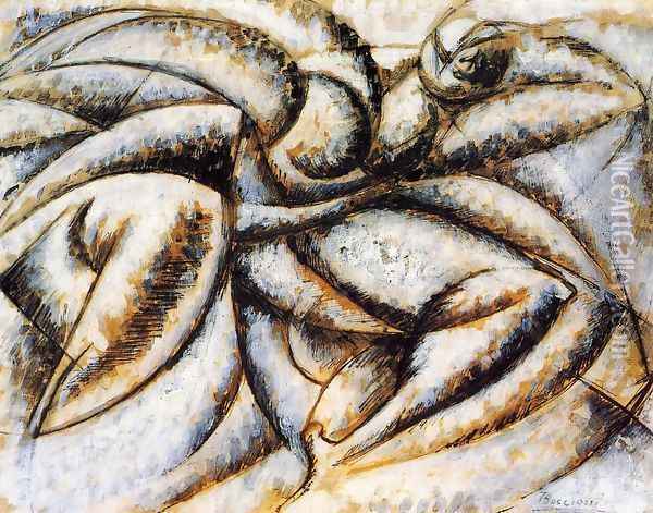 Dynamism of the Human Body Oil Painting - Umberto Boccioni