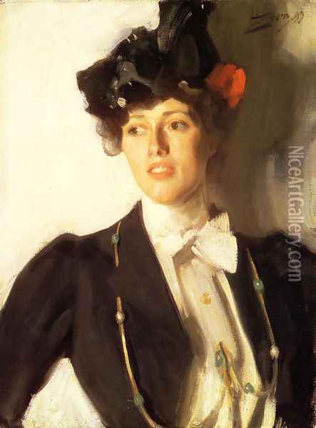 Martha Dana (or Mrs. William R. Mercer) Oil Painting - Anders Zorn