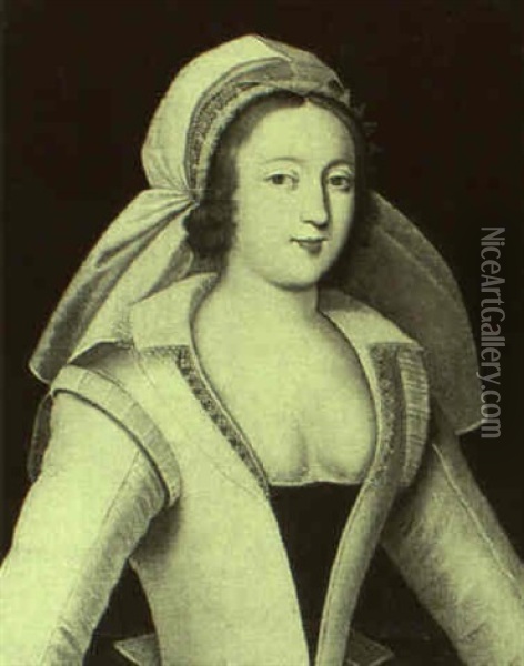 Portrait Of A Lady Wearing A White Lace Bonnet Oil Painting - Etienne Dumonstier the Younger