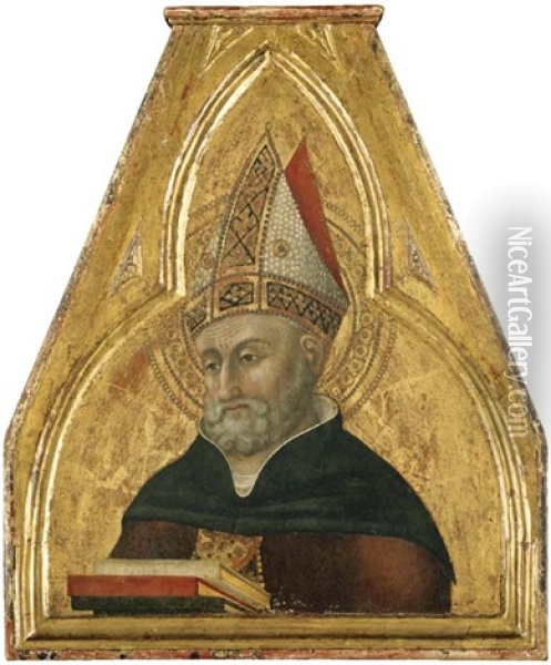 Saint Augustine, A Pinnacle Of The Borgo Sansepolcro Altarpiece Oil Painting -  Sassetta
