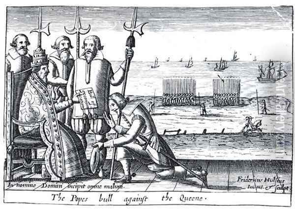 The Popes Bull against the Queen in 1570 Oil Painting - Friedrich van Hulsen