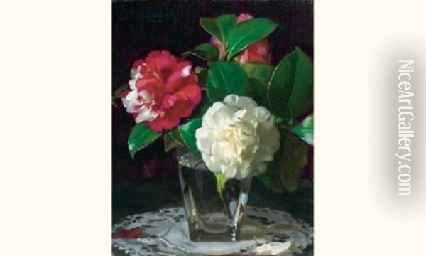Bouquet De Fleurs Oil Painting - Hubert-Denis Etcheverry