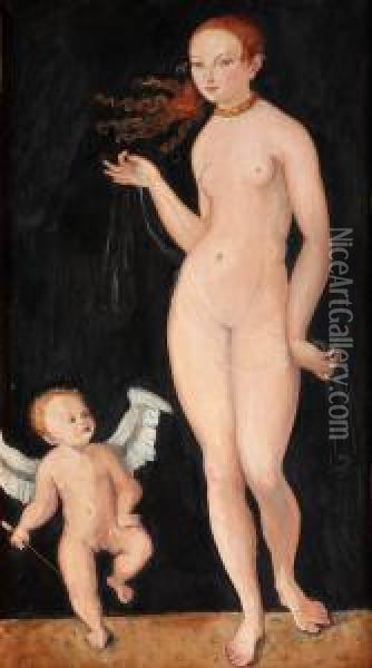 Venus And Putti Oil Painting - Nils Von Dardel