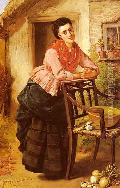 A Rest From Labour Oil Painting - Edward Charles Barnes
