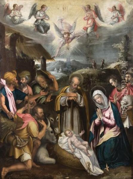 Adorazione Dei Pastori Oil Painting - Pompeo Landolfo