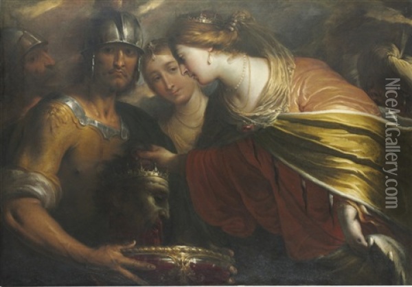 Queen Tomyris With The Head Of King Cyrus Oil Painting - Pietro Ricchi