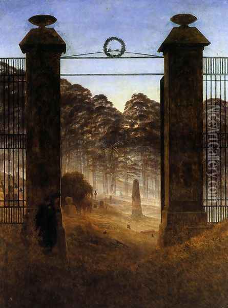 The Cemetery Entrance 1825 Oil Painting - Caspar David Friedrich