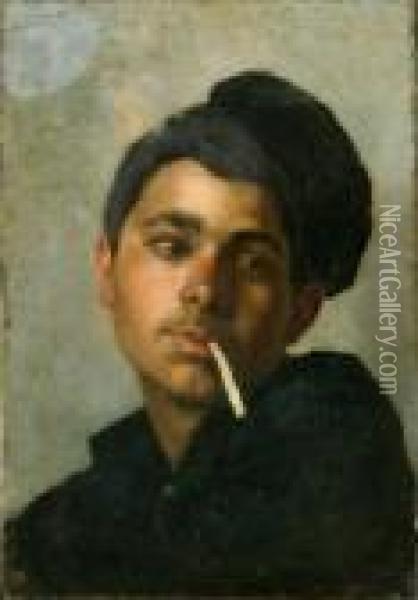 Ragazzo Con Sigaretta Oil Painting - Domenico Morelli