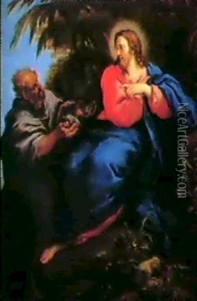 Cristo Tentato Nel Deserto Oil Painting - Giuseppe Bartolomeo Chiari