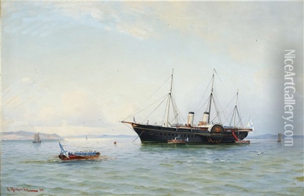 Marint Motiv Oil Painting - Ludvig Otto Richarde