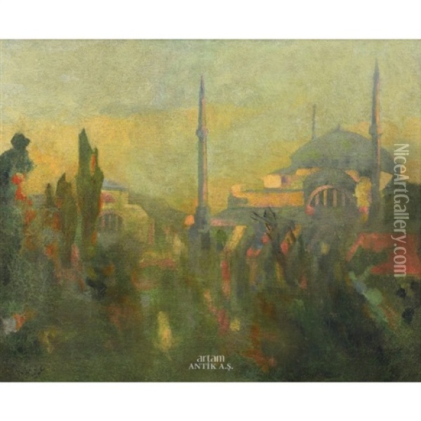 Ayasofya Oil Painting - Huseyin Avni Lifij