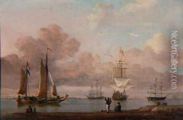 Shipping in a Calm Oil Painting - John of Hull Ward