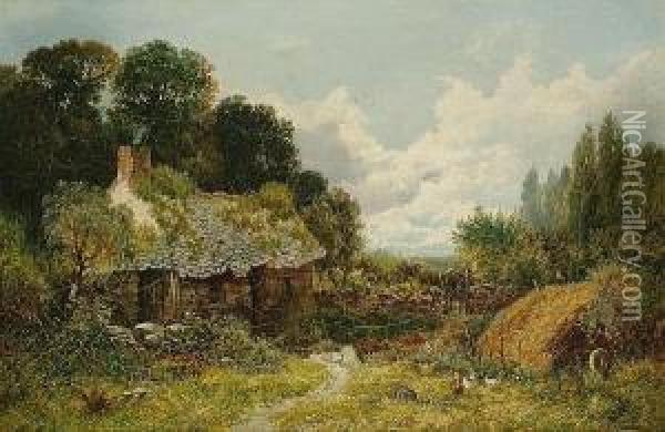 'cottage At Tytherley Near Tedstone, Herefordshire'. Oil Painting - Paul H. Ellis