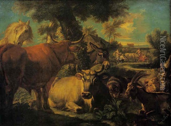 Paesaggio Con Animale I Io Sotto Forma Di Giovenca Oil Painting - Pieter Mulier the Younger