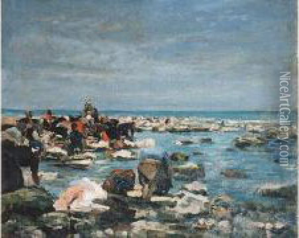 La Peche Aux Crevettes Oil Painting - Pierre Billet