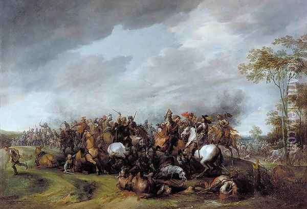 A Cavalry Engagement 1618 Oil Painting - Pieter Snayers