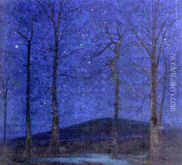 Nighttime Landscape Oil Painting - Daniel Owen Stevens