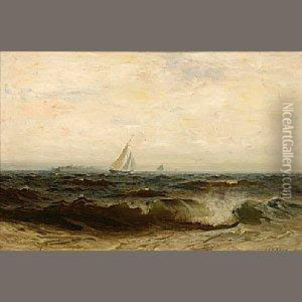 Sailboats On Choppy Seas Oil Painting - Frank Knox Morton Rehn