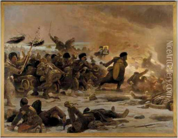 The Battle Of Yalan Oil Painting - Charles Castellani