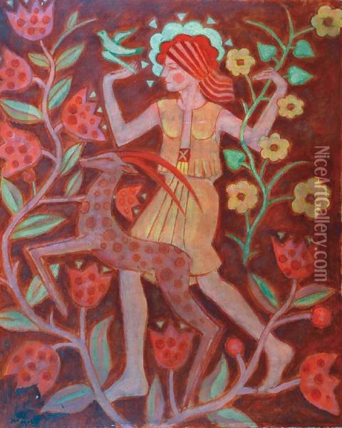 Diana Na Lowach Oil Painting - Wladyslaw Roguski