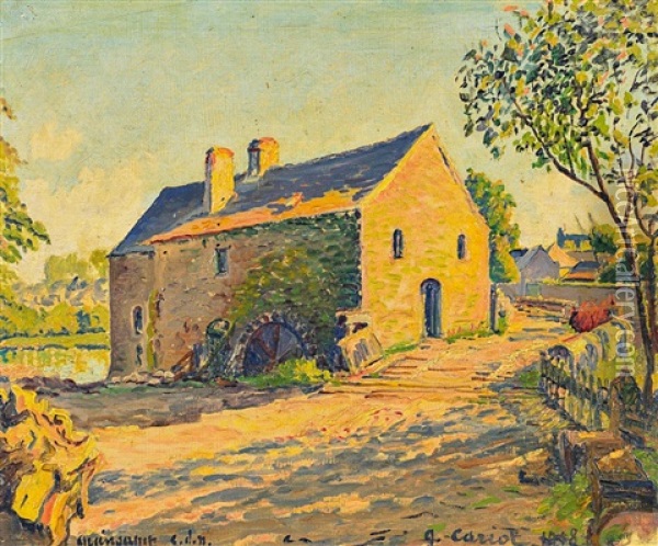 Le Moulin R Eau Oil Painting - Gustave Camille Gaston Cariot