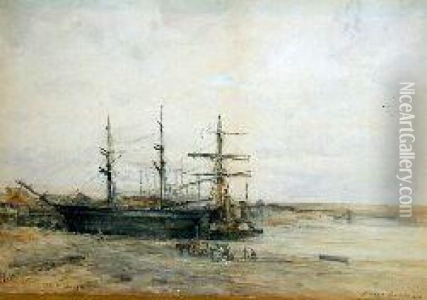 Ships On The Clyde Oil Painting - Jules Lessore