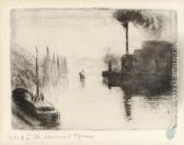 L'ile Lacroix A Rouen Oil Painting - Camille Pissarro