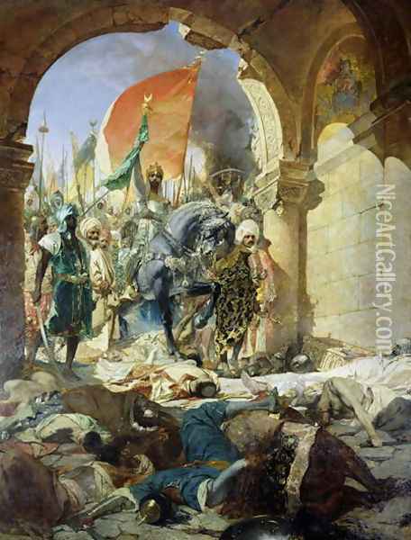 Entry of the Turks of Mohammed II into Constantinople, 29th May 1453, 1876 Oil Painting - Benjamin Jean Joseph Constant