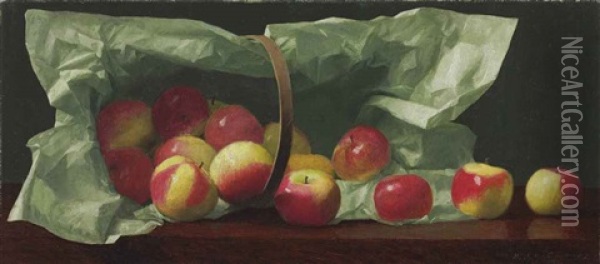 Apples In A Basket Oil Painting - William J. McCloskey