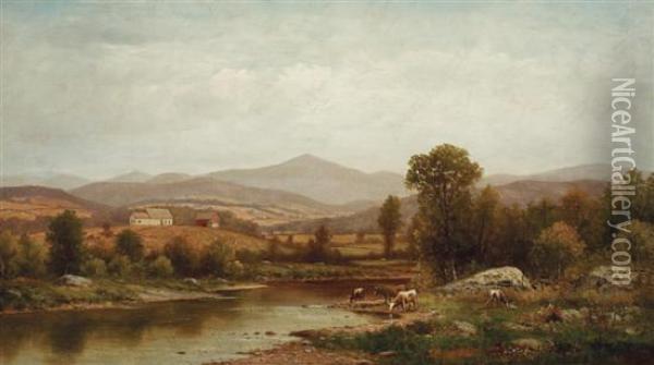 Landscape, Early Autumn Oil Painting - Charles Wilson Knapp