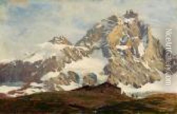 Paesaggio Montano - 1912 Oil Painting - Leonardo Roda