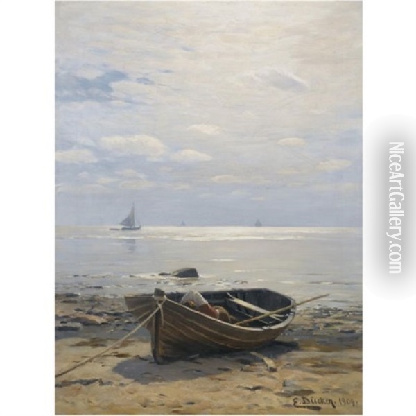 A Well-deserved Rest Oil Painting - Eugen Gustav Duecker