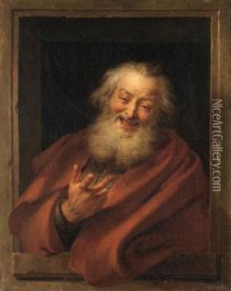 The Cheerful Democritus; And The Sorrowful Heraclitus Oil Painting - Charles-Antoine Coypel