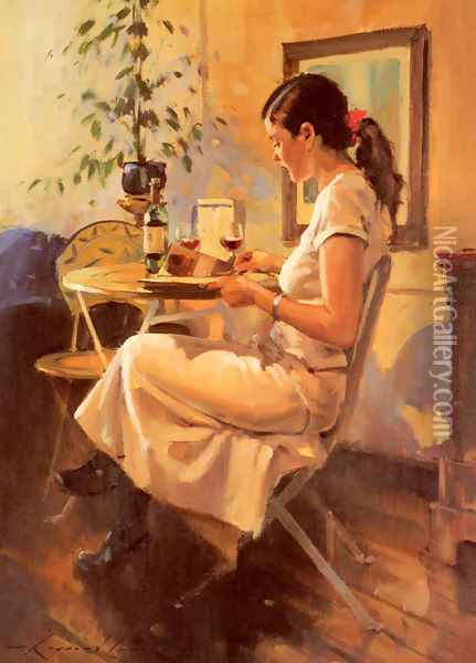 Sunday Girl Oil Painting - Raymond Leech