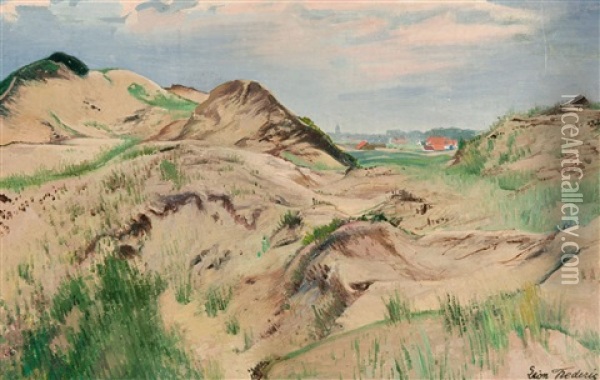 Heist (ca. 1905); Mafraiture; Dunes A Heist (3 Works) Oil Painting - Leon Frederic