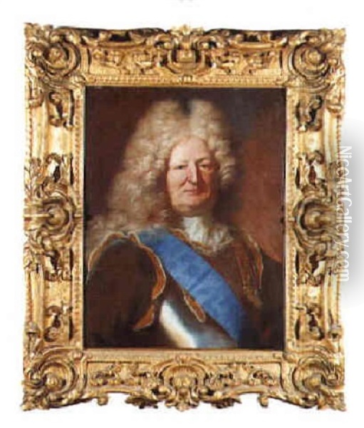 Portrait Of The Marquis De Sillery In Armor Oil Painting - Hyacinthe Rigaud