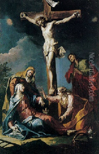 La Lamentation Au Pied De La Croix Oil Painting - Gaspare Diziani