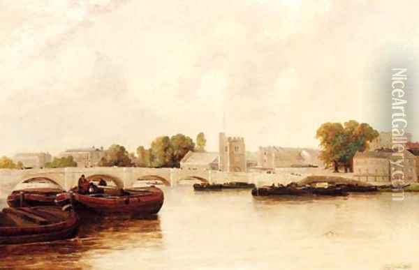 On the Thames at Putney Oil Painting - Gordon Arthur Meadows