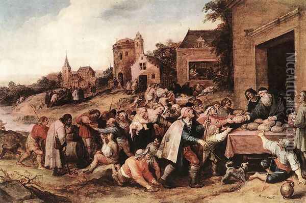 The Seven Acts of Mercy Oil Painting - Frans the younger Francken
