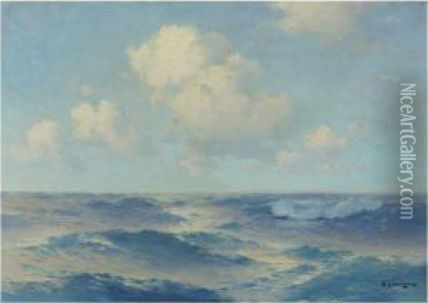 The Sea Oil Painting - Aleksei Vasilievich Hanzen