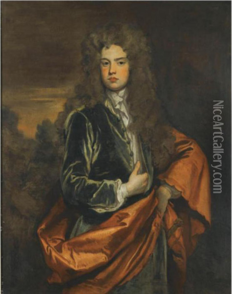 Portrait Of John Crewe Of Crewe Hall (1681-1749) Oil Painting - Sir Godfrey Kneller