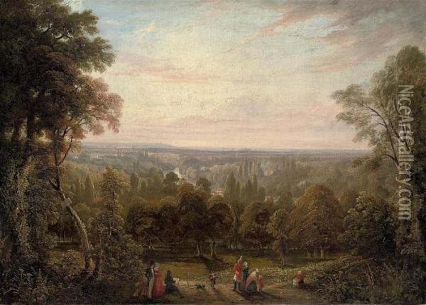 A View From Richmond Hill Oil Painting - George Hilditch
